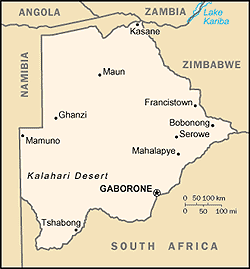 Map of Botswana