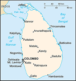 Map of Sri Lanka