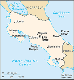 Map of Costa Rica