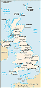 Map of United Kingdom of Great Britain and Northern Ireland